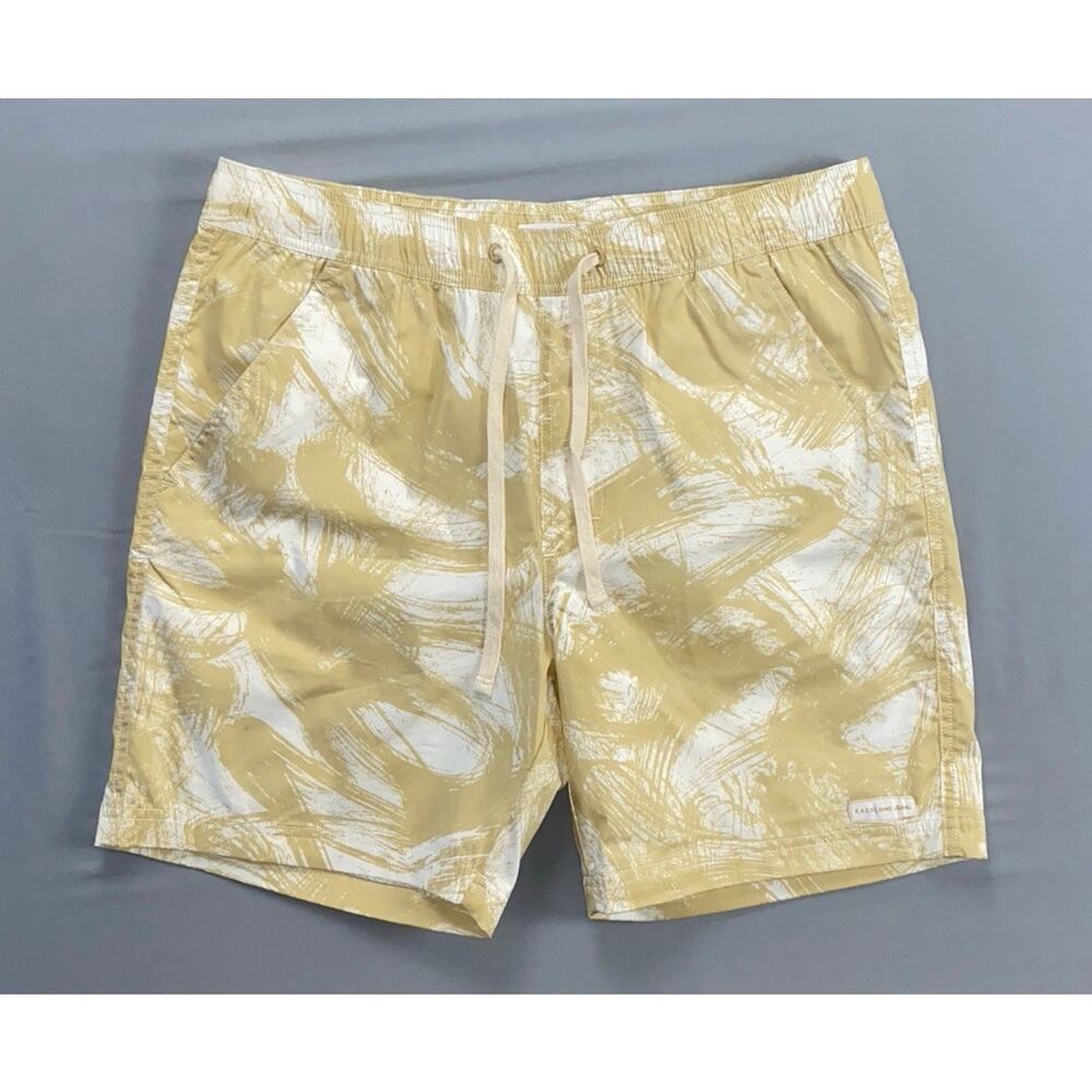Banks Journal Williamsberg Lined Pull On Swim Shorts in Light Lemon. Mens L, NWT